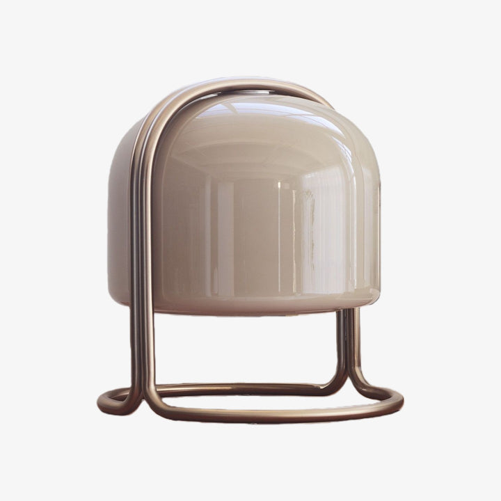 Nera Table Lamp – Elegant Curved Glass Shade – Metal Frame Style for Living Room or Bedroom