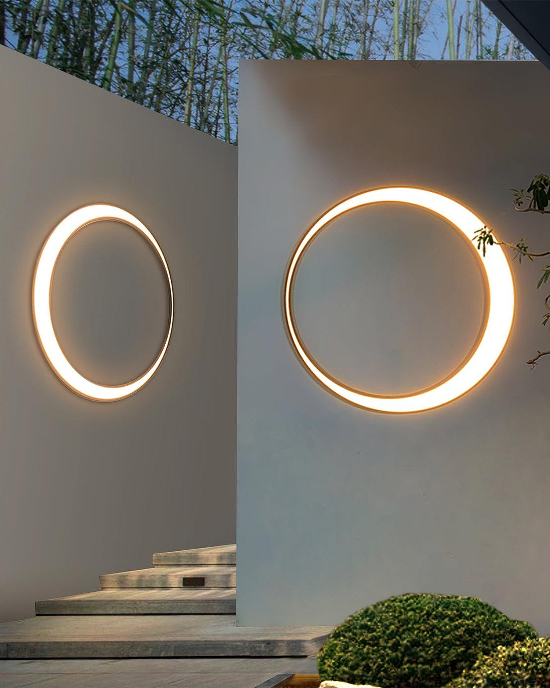 Moon Stainless Steel Wall Lamp - Black Celestial Fixture for Outdoor