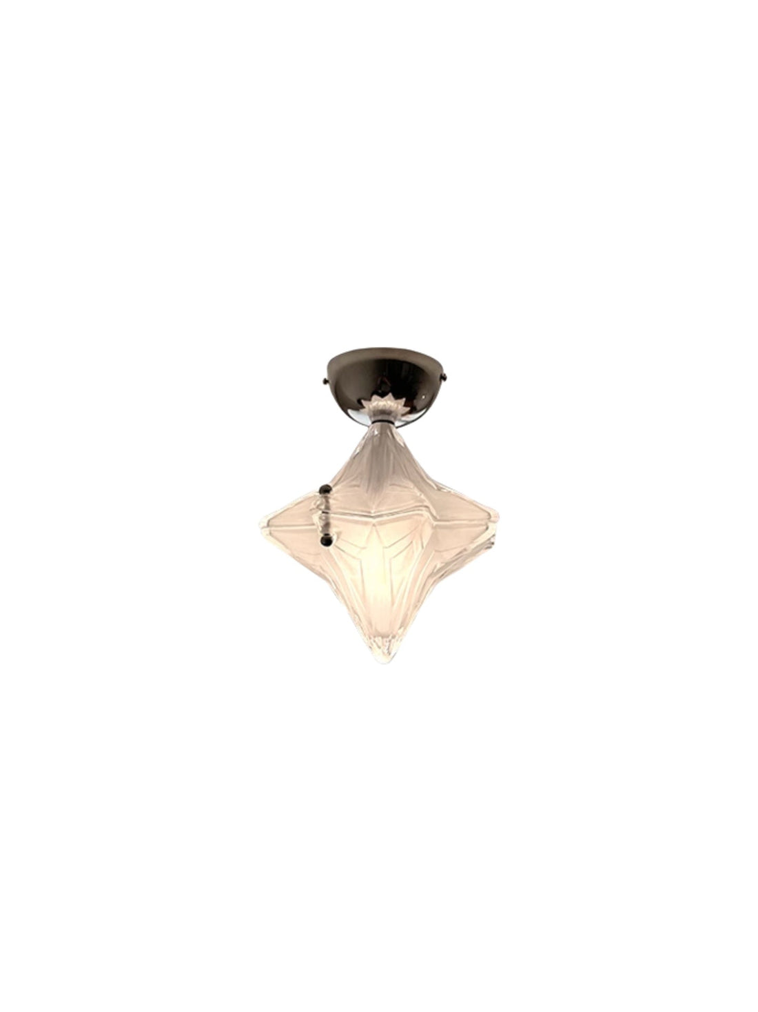 Art Deco Star Ceiling Lamp - Frosted Glass Fixture for Hallway & Entryway - Astris Ceres