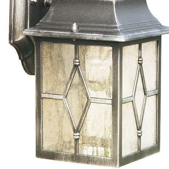 Frostine Traditional Outdoor Wall Light - Leaded Water Glass Lantern for Porch and Patio Lighting