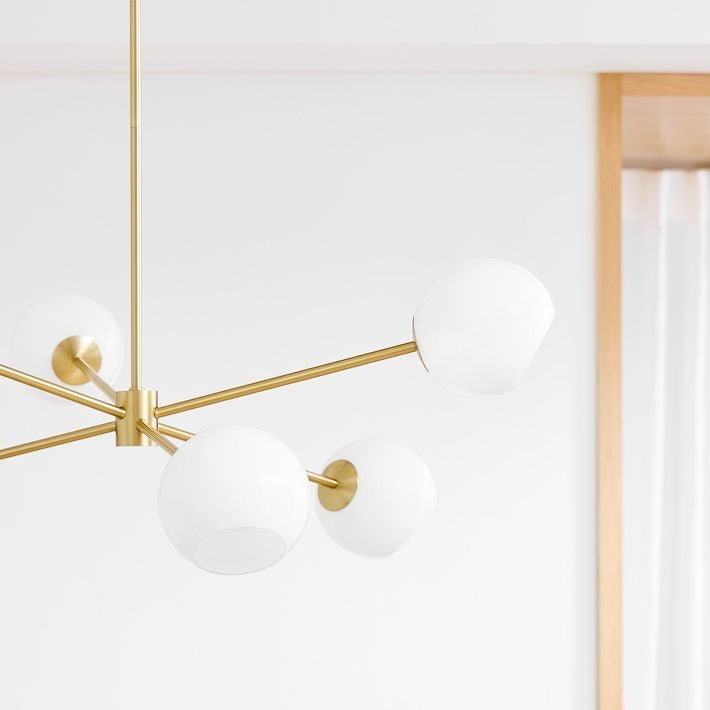 Brina 6-Light Glass Metal Frame Chandelier - Perfect Lighting