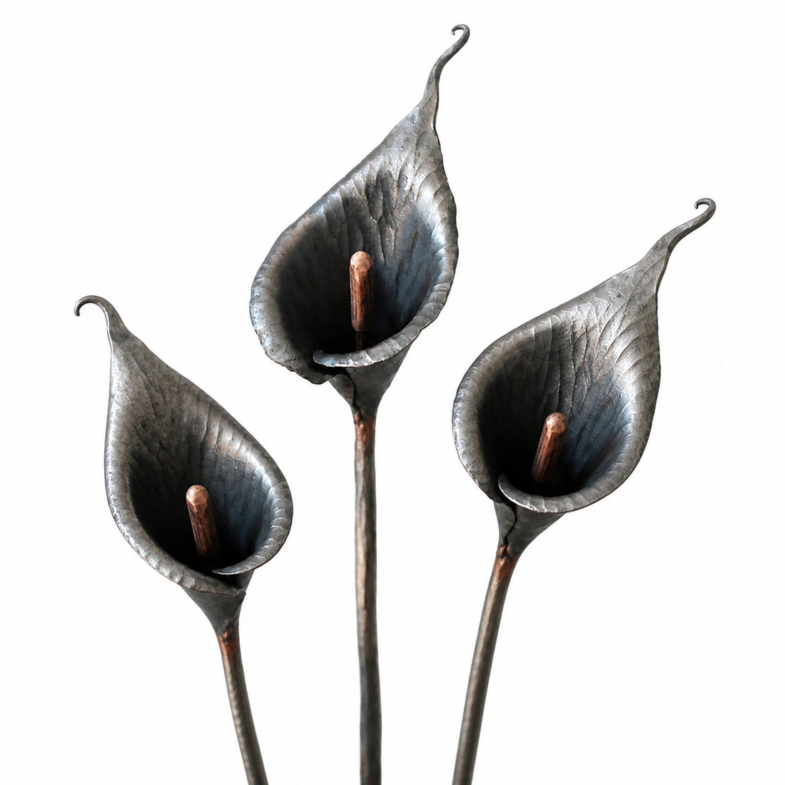 Hand-Forged Iron Calla Lily Stem Decor