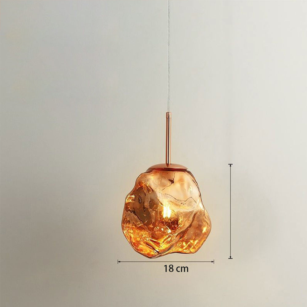 Modern Glass Pendant Light - Stone Shape Lamp for Kitchen Island