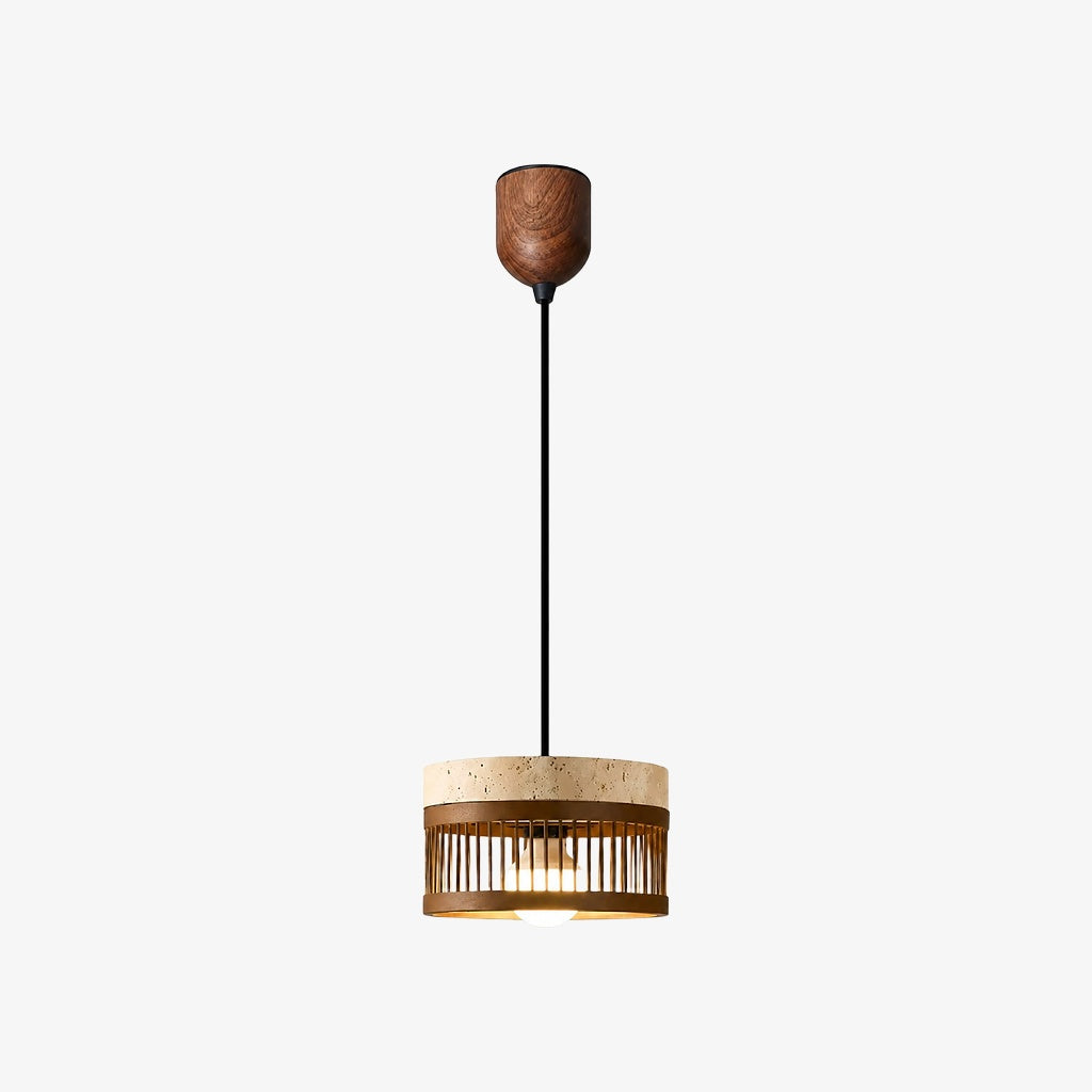 Vintage Travertine Metal Pendant Lamp for Dining Room