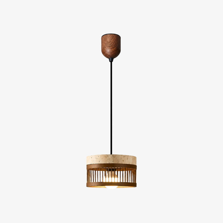 Vintage Travertin Metall-Pendelleuchte für Esszimmer