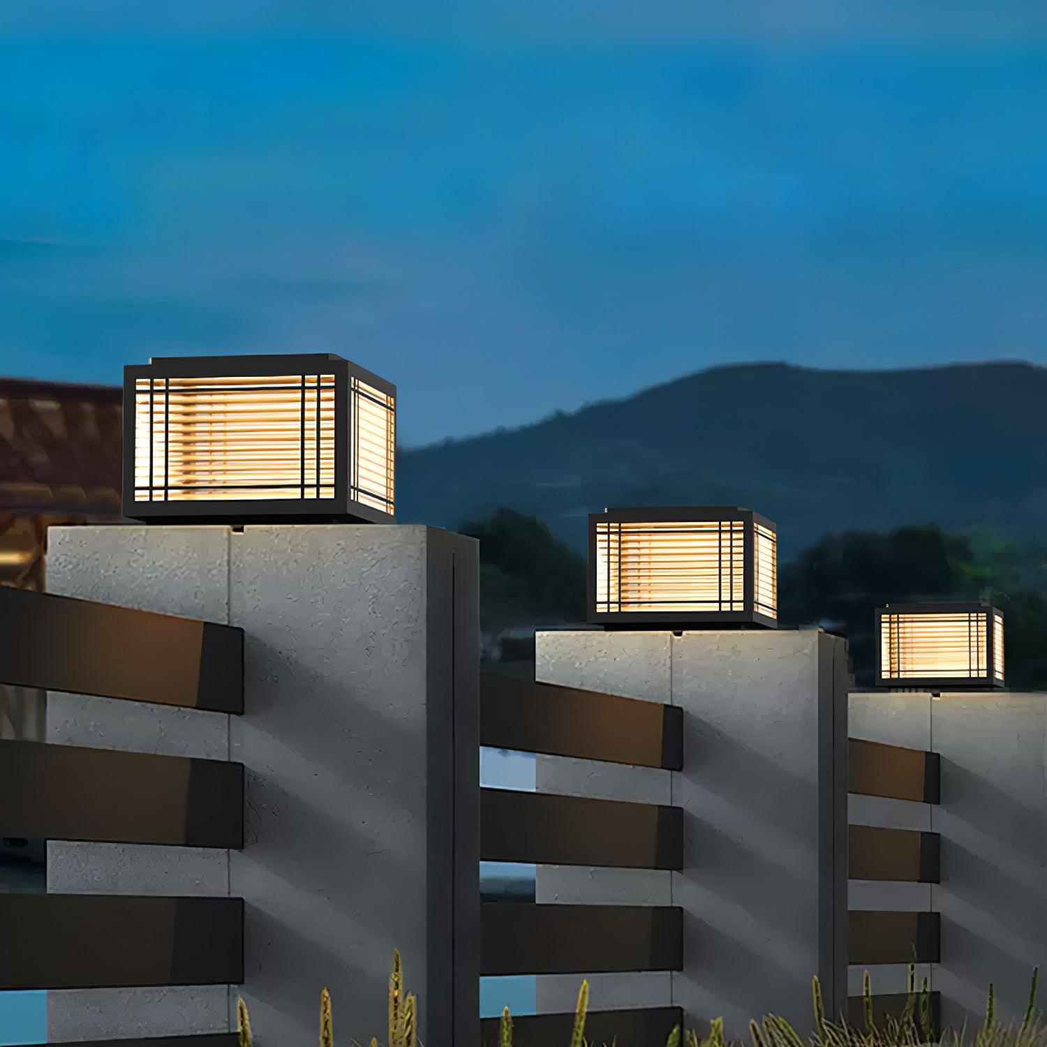 Outdoor Post Light - Solar Stainless Steel Lamp for Deck & Garden Use