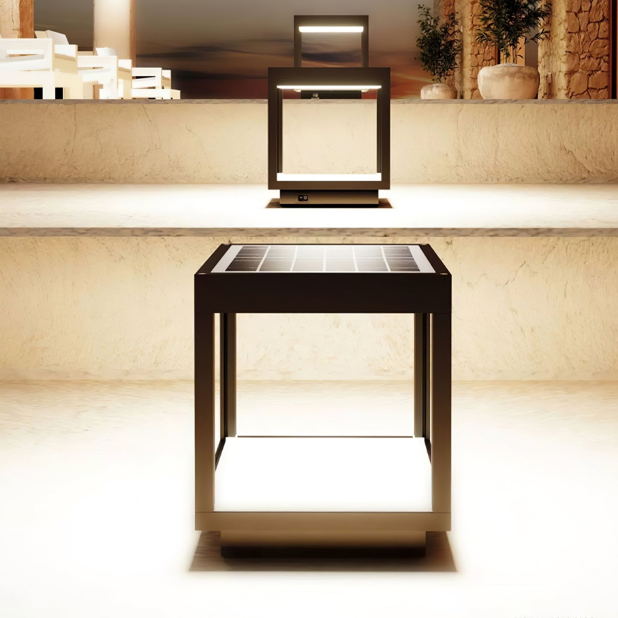 Square Frame Outdoor Post Light - Garden Lamp for Patio & Pathway