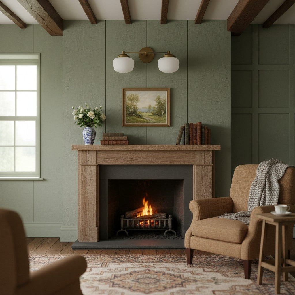 Opalglas Art Deco Vanity Light - Badezimmer-Wandleuchte mit weißen Glasschirmen