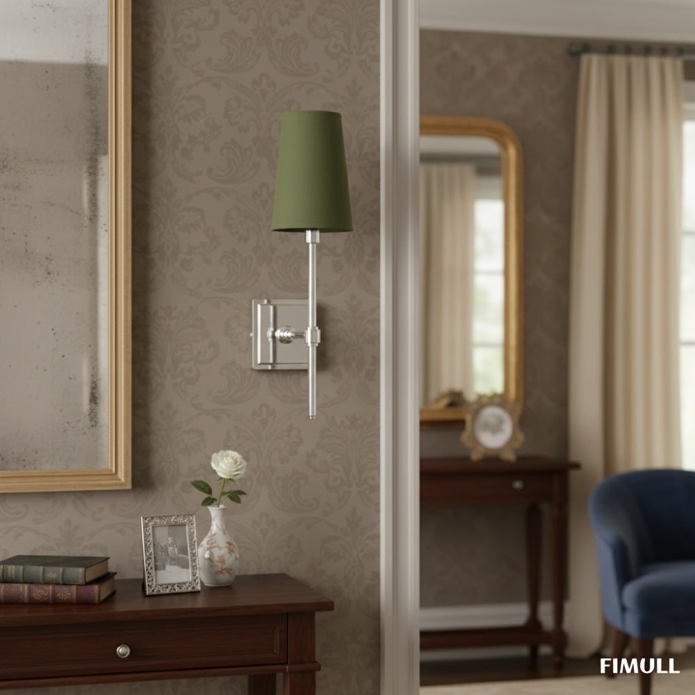 Derlina White Linen Shades Wall Lamp – Retro Metal Multi-Head Lighting Fixture