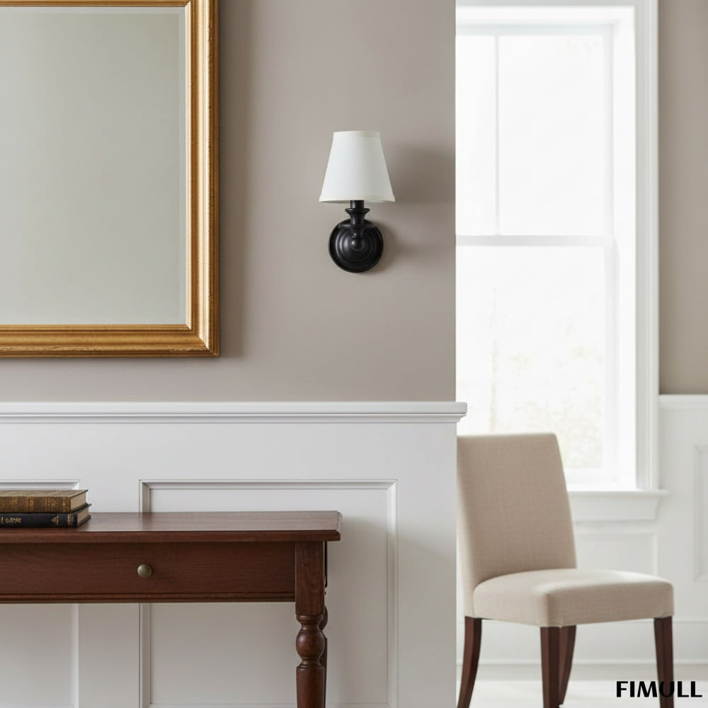 Kalvora Fabric Shade Wall Sconce - Stylish Accent Lighting for Bedroom & Hallway