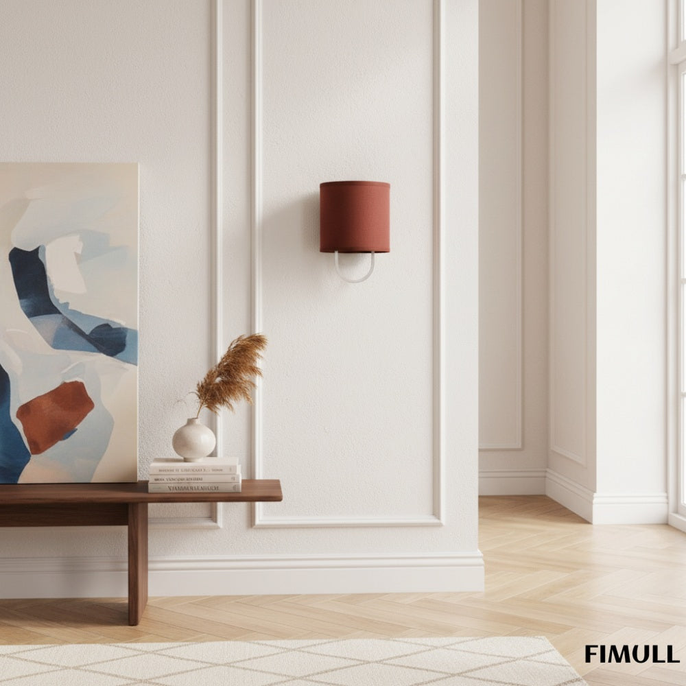 Nolvara Elegant Wall Light Featuring Soft Shade and Metal Arm
