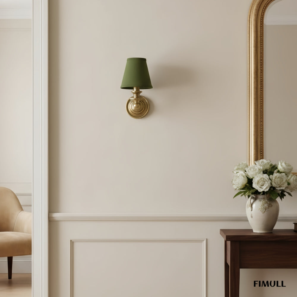 Kalvora Fabric Shade Wall Sconce - Stylish Accent Lighting for Bedroom & Hallway