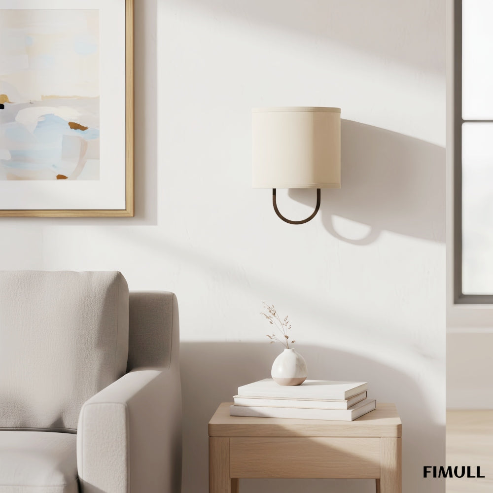 Nolvara Elegant Wall Light Featuring Soft Shade and Metal Arm