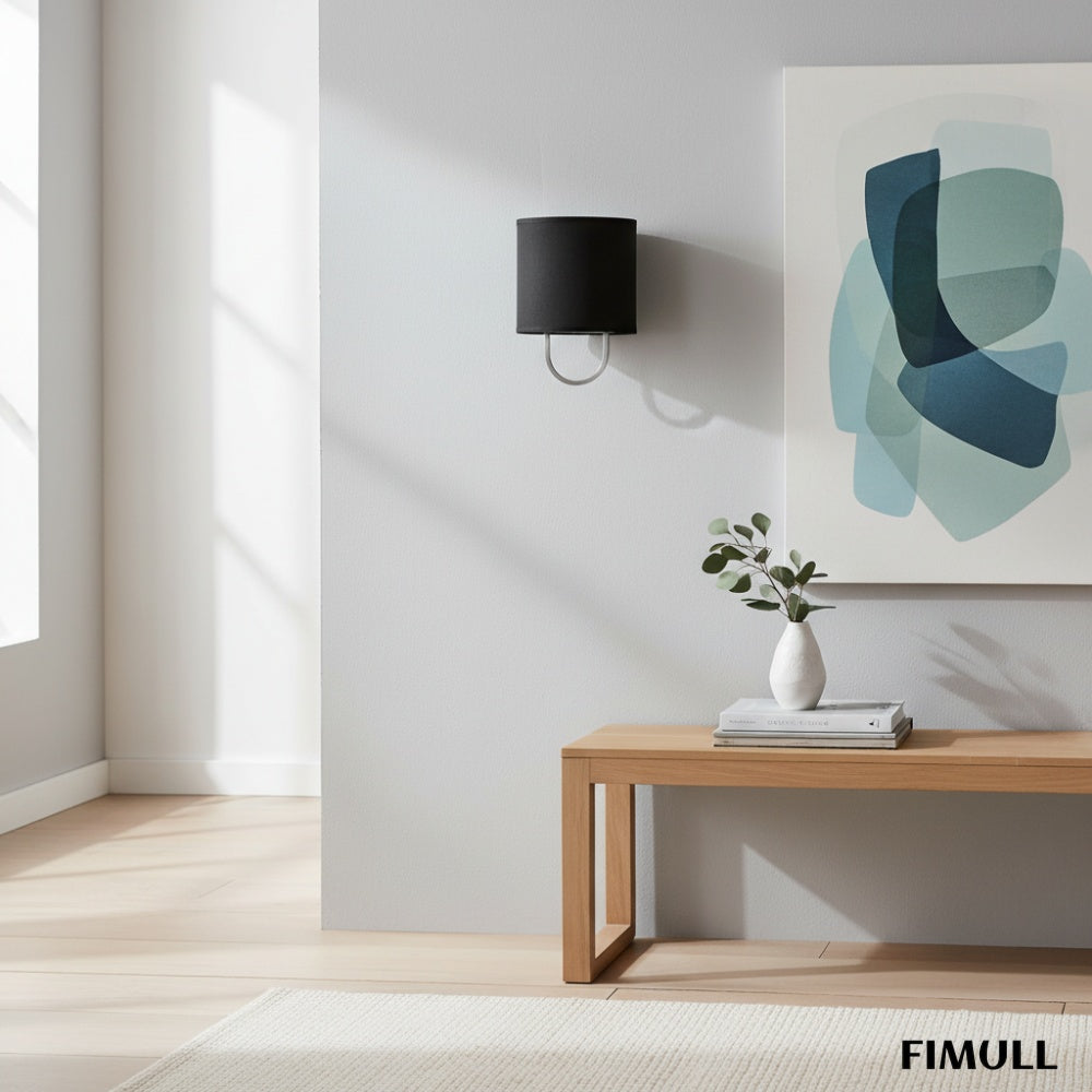 Nolvara Elegant Wall Light Featuring Soft Shade and Metal Arm