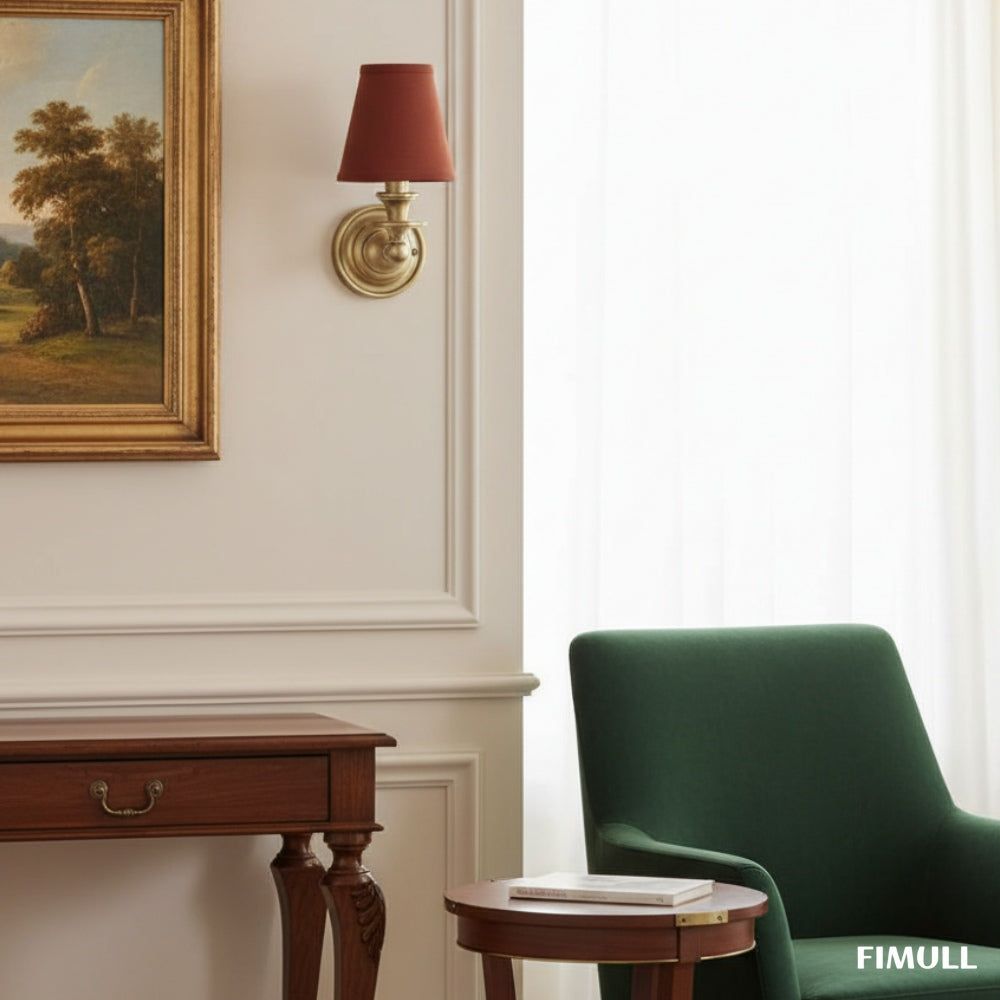 Kalvora Fabric Shade Wall Sconce - Stylish Accent Lighting for Bedroom & Hallway