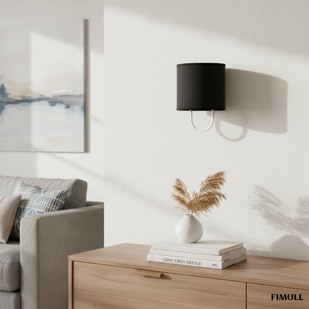 Nolvara Elegant Wall Light Featuring Soft Shade and Metal Arm