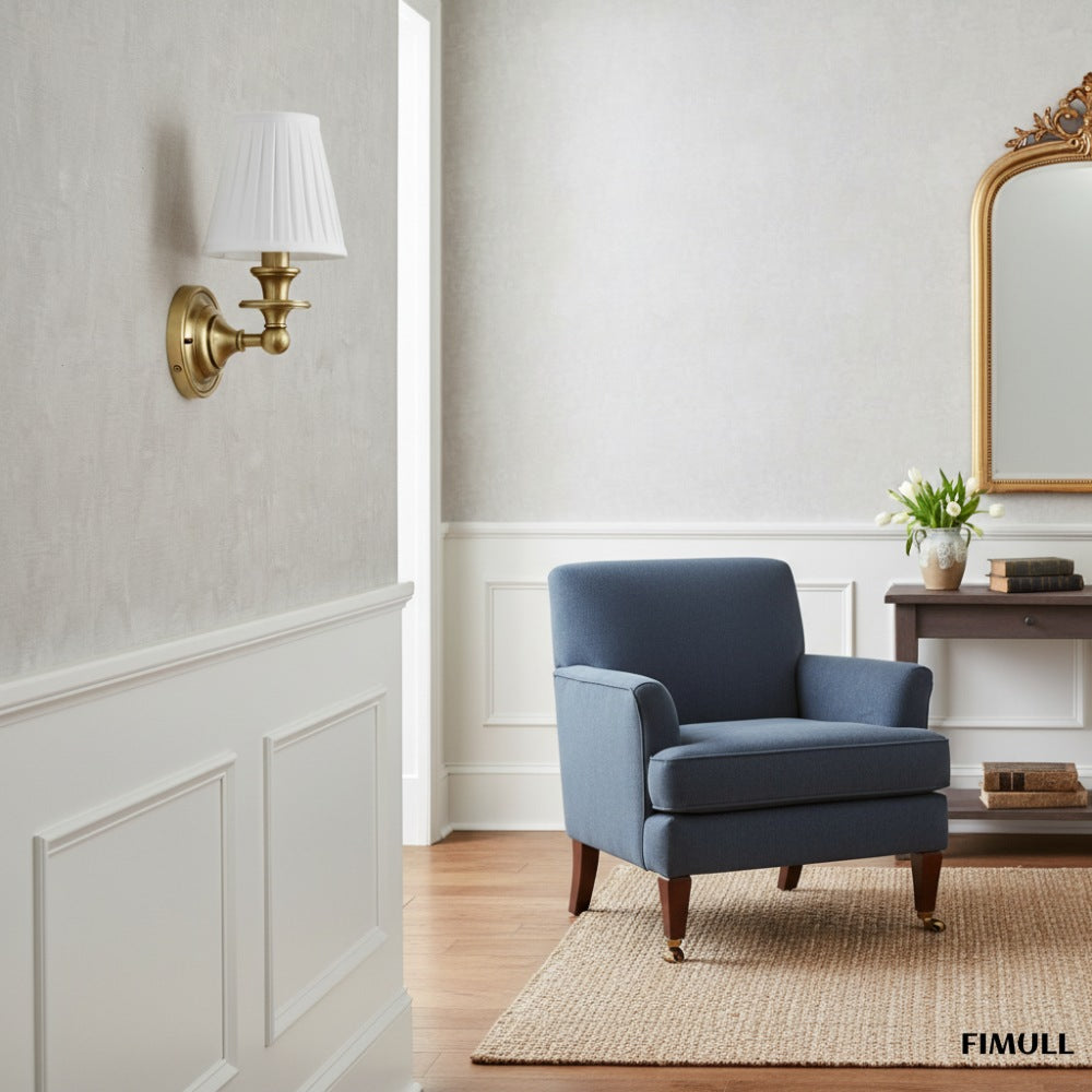 Kalvora Fabric Shade Wall Sconce - Stylish Accent Lighting for Bedroom & Hallway
