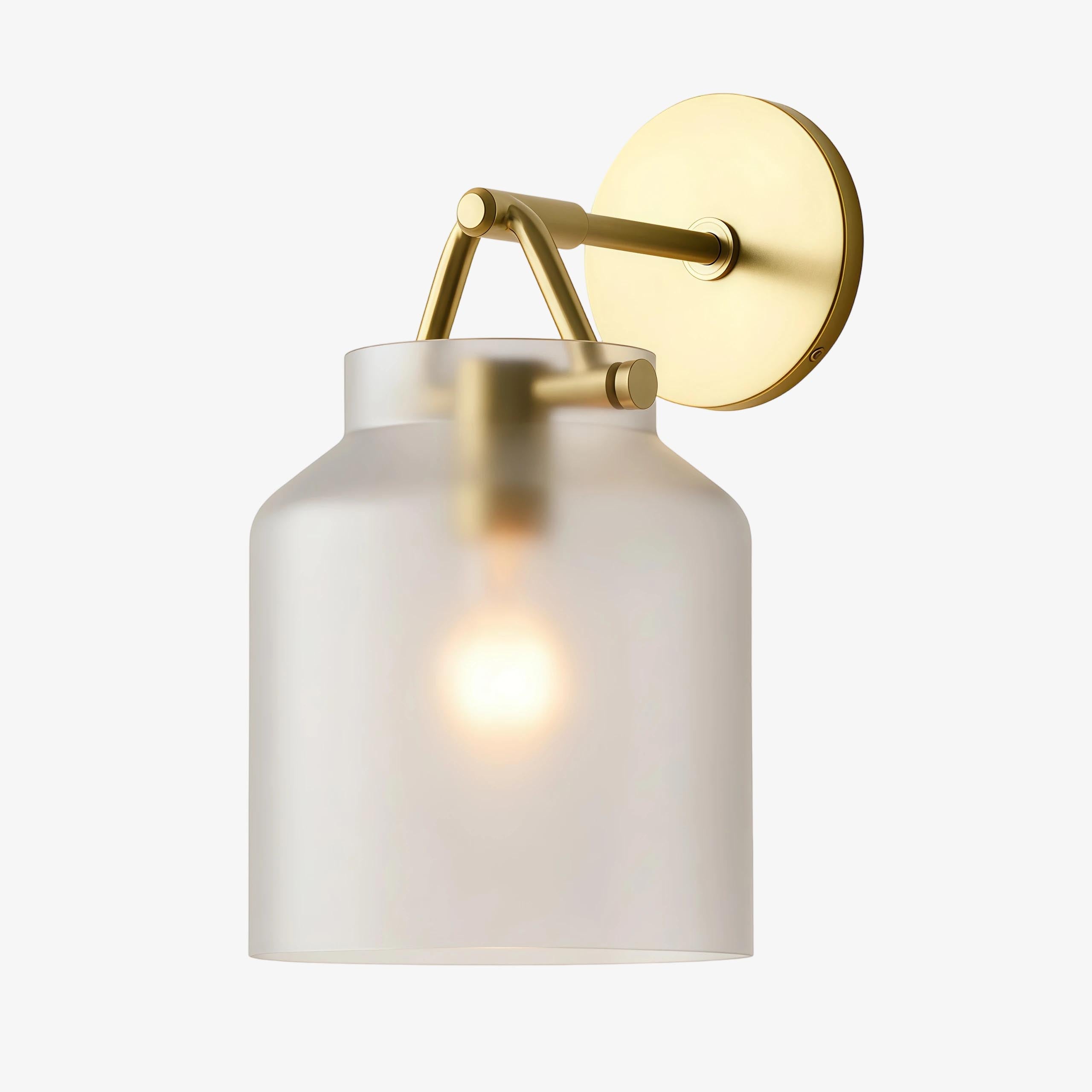 Hanton Wandleuchte aus Messing mit Feuchtraumschutz – Moderne Wandleuchte aus Glas für das Badezimmer