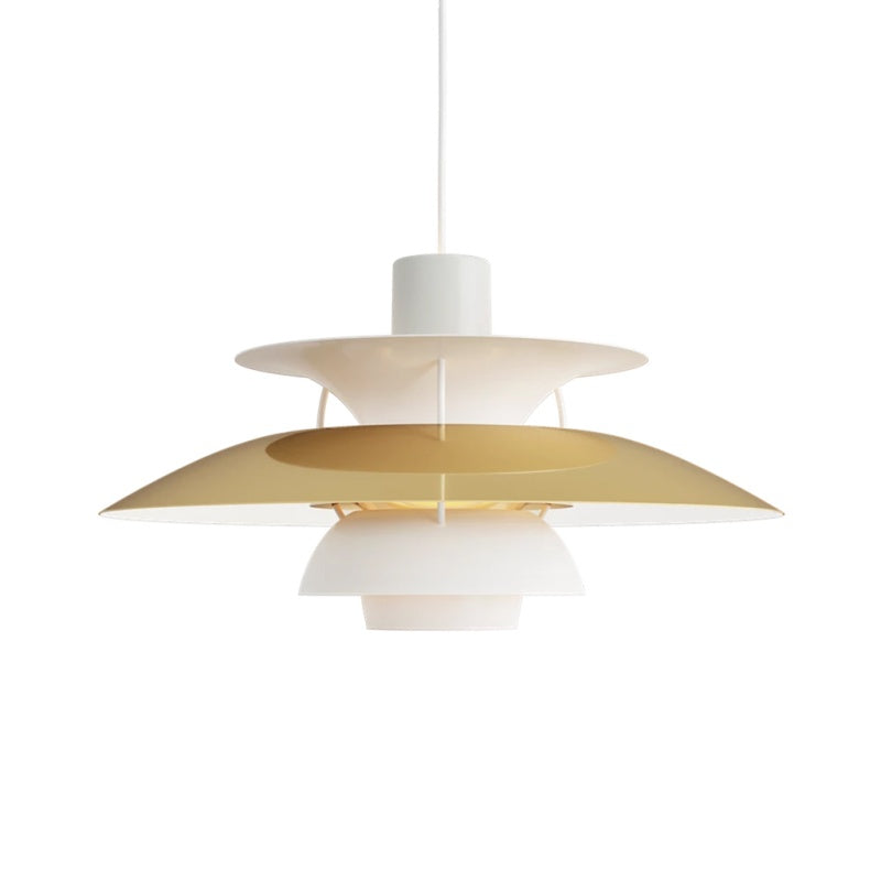 Dänische Pendelleuchte aus Metall – Klassische mehrschichtige Lampenschirmlampe fürs Schlafzimmer
