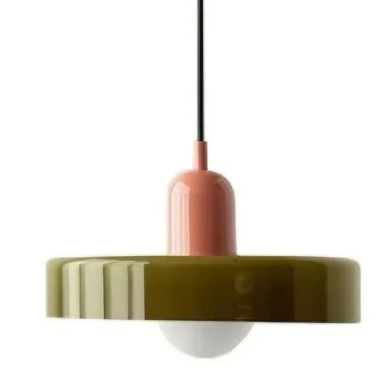 Modern Disc Morandi Colorful Glass Pendant Light