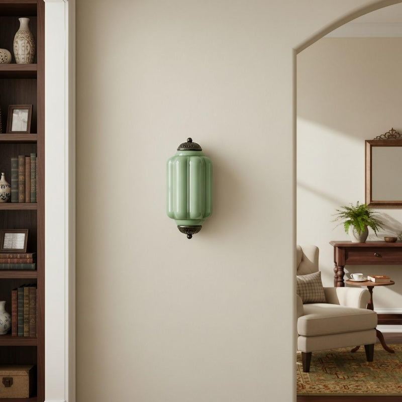 Eloise Flush Mount Sconce - Vintage Milk Glass Light for Bedside