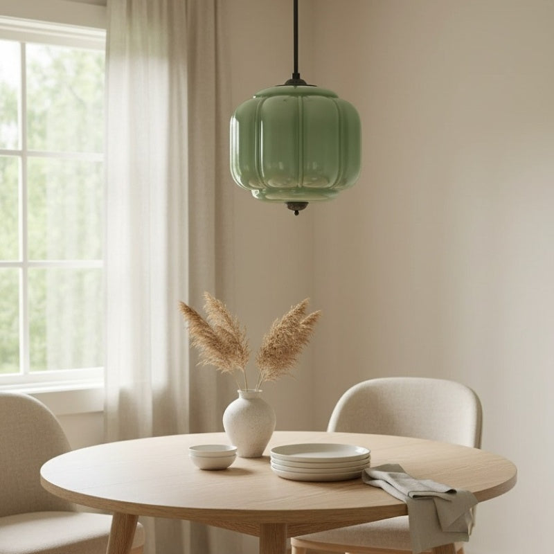 Eloise Vintage Pendant Light - Milk Glass Shade Light for Dining Room