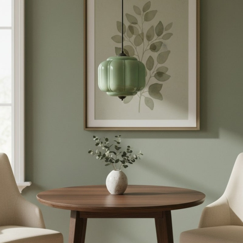 Eloise Vintage Pendant Light - Milk Glass Shade Light for Dining Room