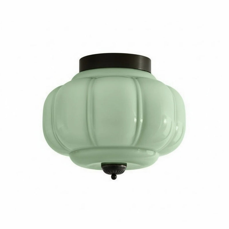 Eloise Milk Glass Ceiling Light - Retro Semi Flush Mount for Kitchen