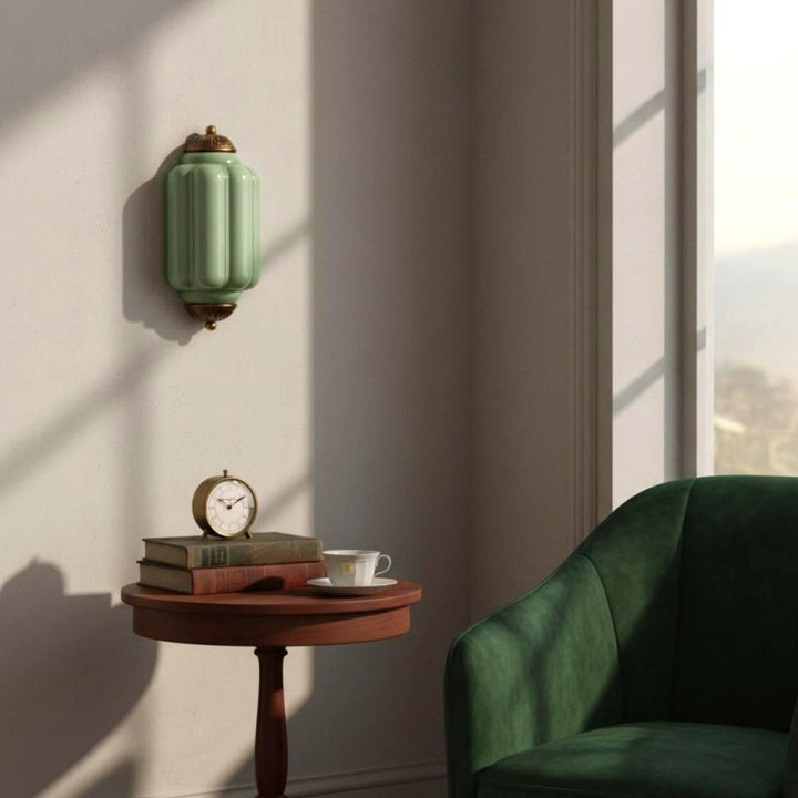 Eloise Flush Mount Sconce - Vintage Milk Glass Light for Bedside