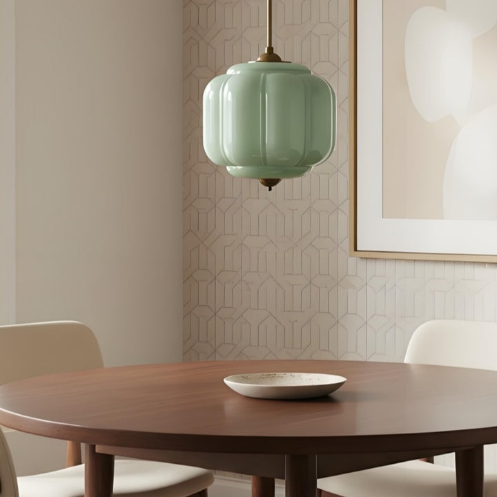 Eloise Vintage Pendant Light - Milk Glass Shade Light for Dining Room