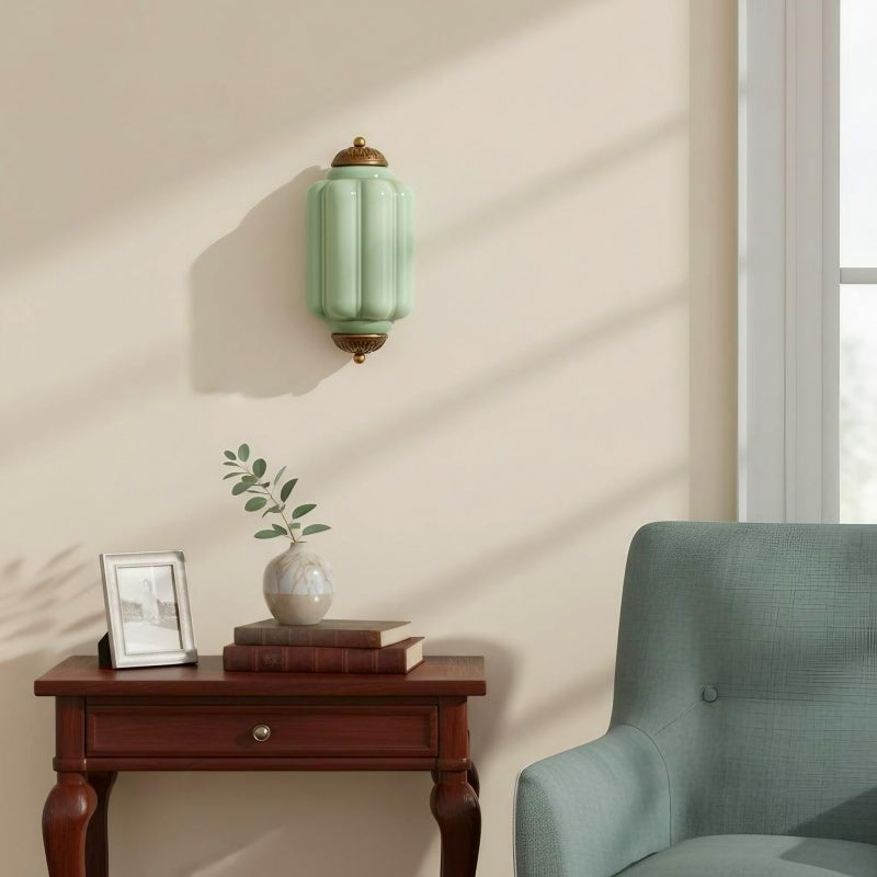 Eloise Flush Mount Sconce - Vintage Milk Glass Light for Bedside