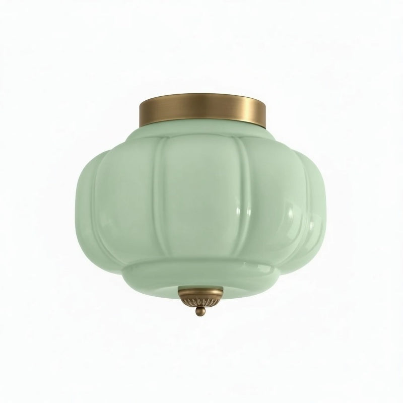 Eloise Milk Glass Ceiling Light - Retro Semi Flush Mount for Kitchen