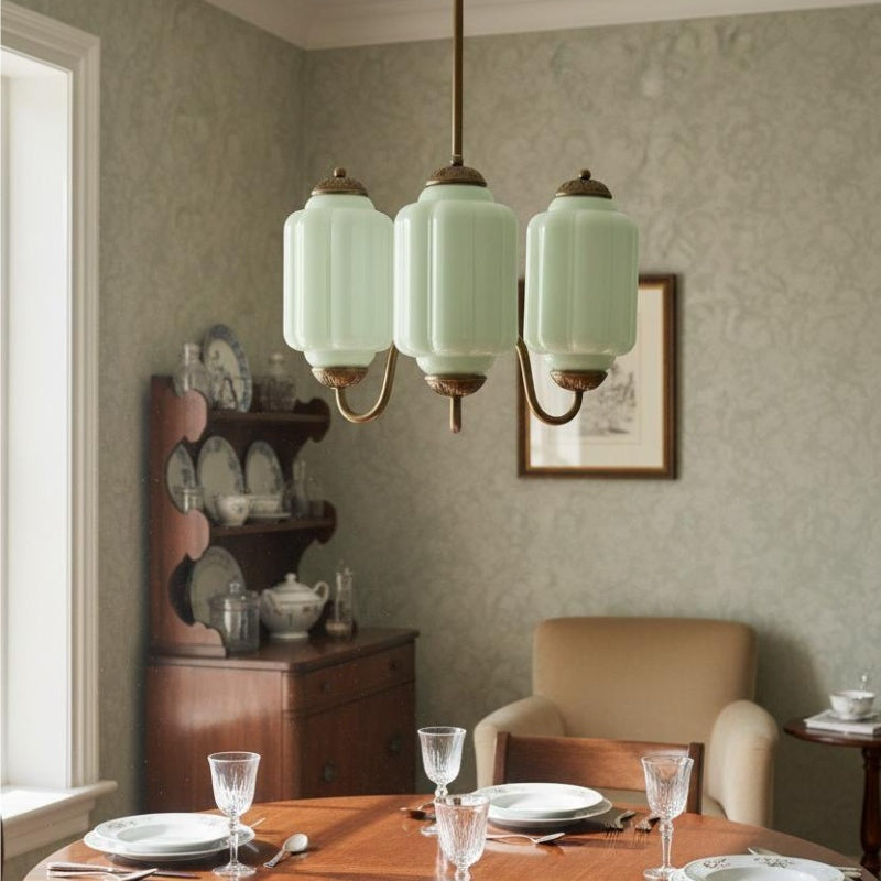 Eloise Vintage Chandelier - Milk Glass 3-Head Lamp for Bedroom