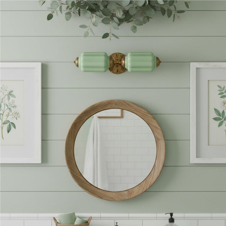 Eloise Lantern Wall Sconce - Vintage Glass Shade for Hallway Lighting
