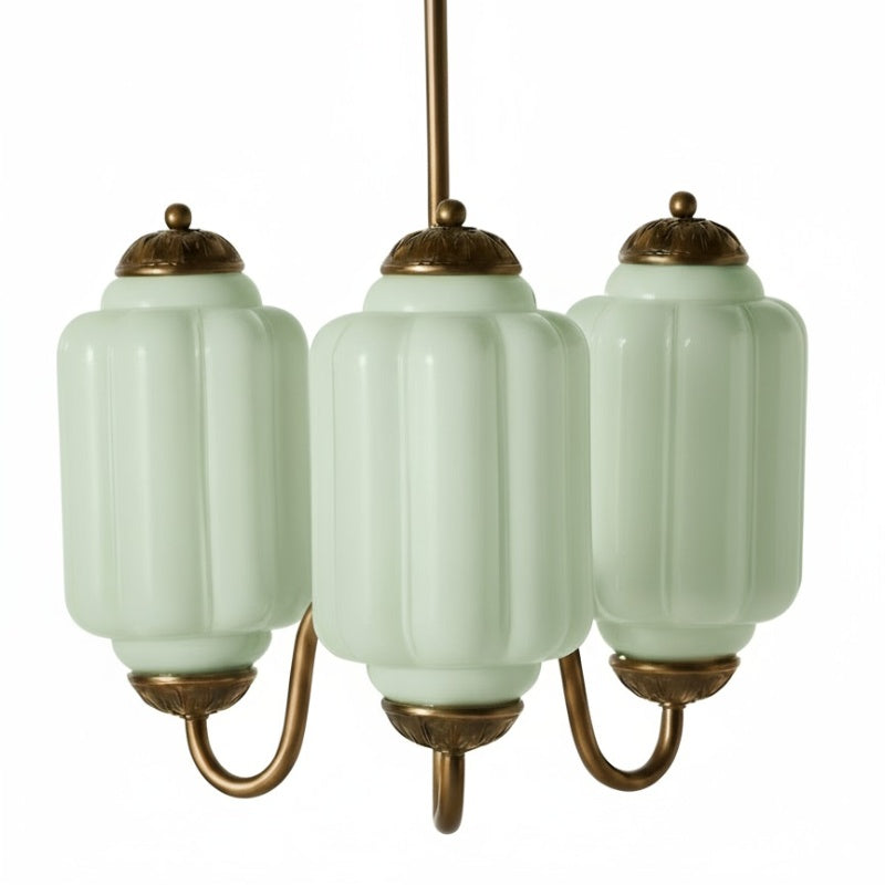 Eloise Vintage Chandelier - Milk Glass 3-Head Lamp for Bedroom