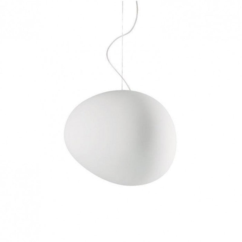 Gregg Pendant Light - Glass Opal Pebble Lamp For Living Room