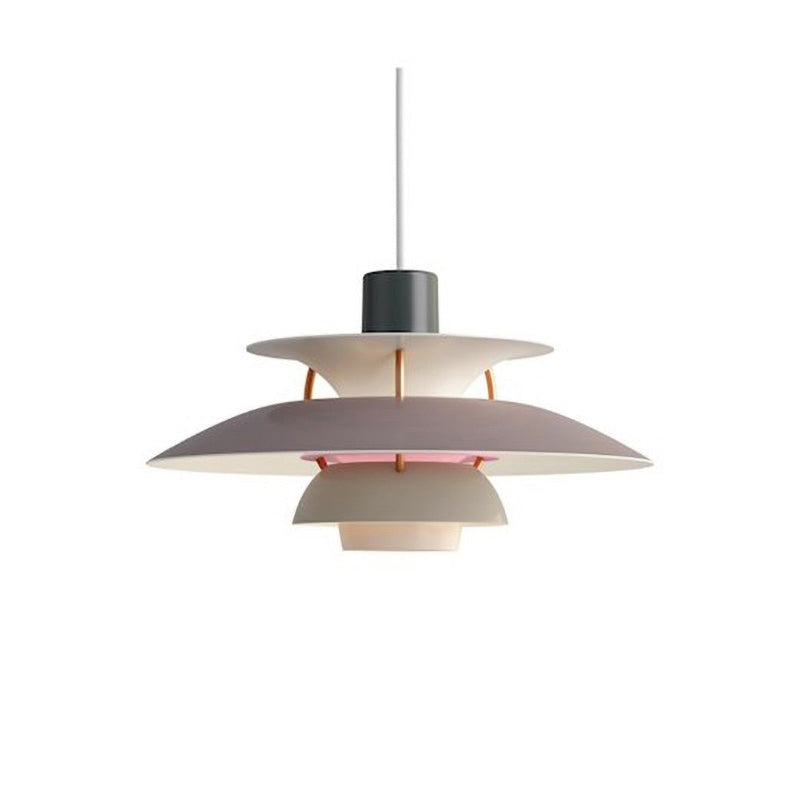 Dänische Pendelleuchte aus Metall – Klassische mehrschichtige Lampenschirmlampe fürs Schlafzimmer