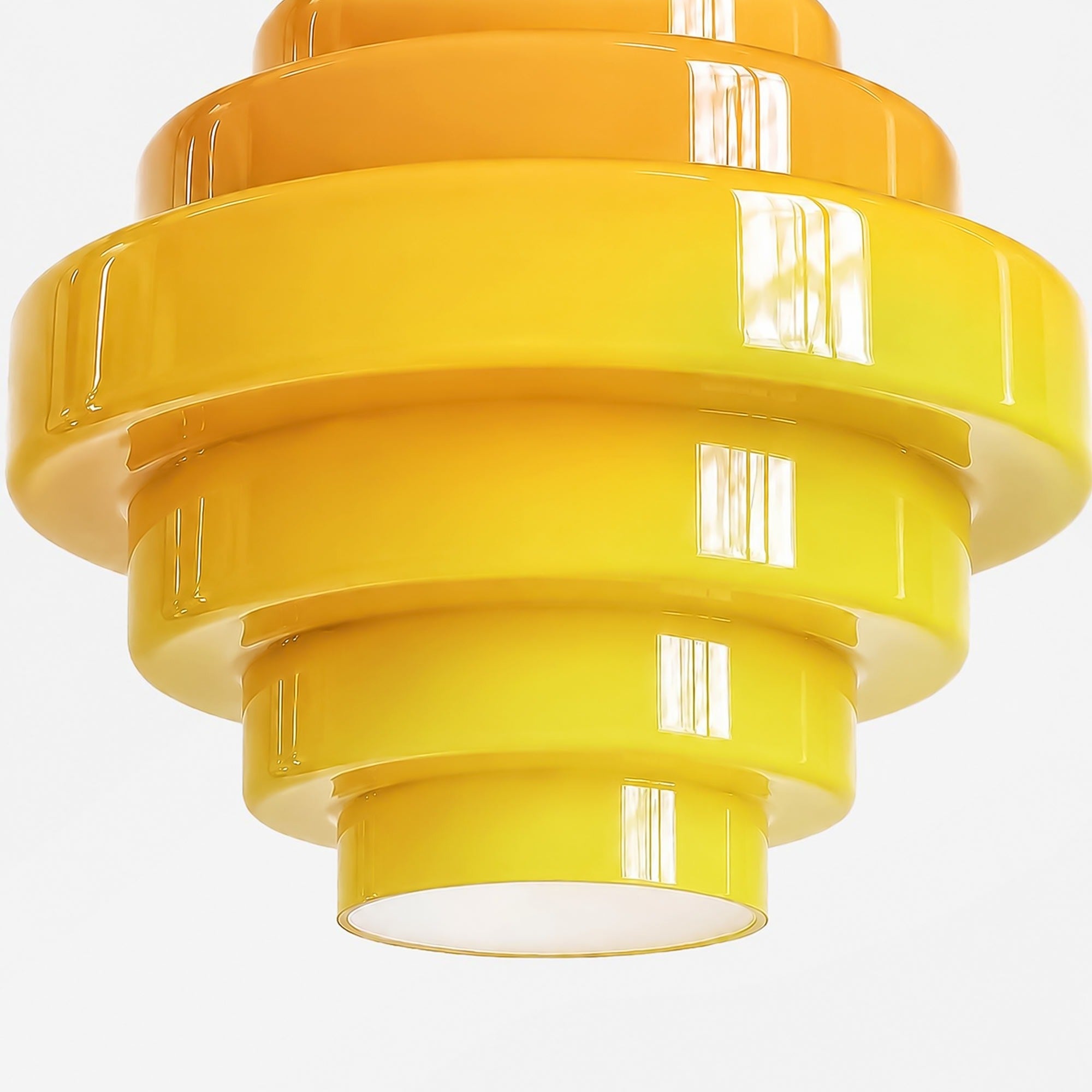 Sanenos Geometric Glass Pendant Light with Gradient Color Shade for Dining Room