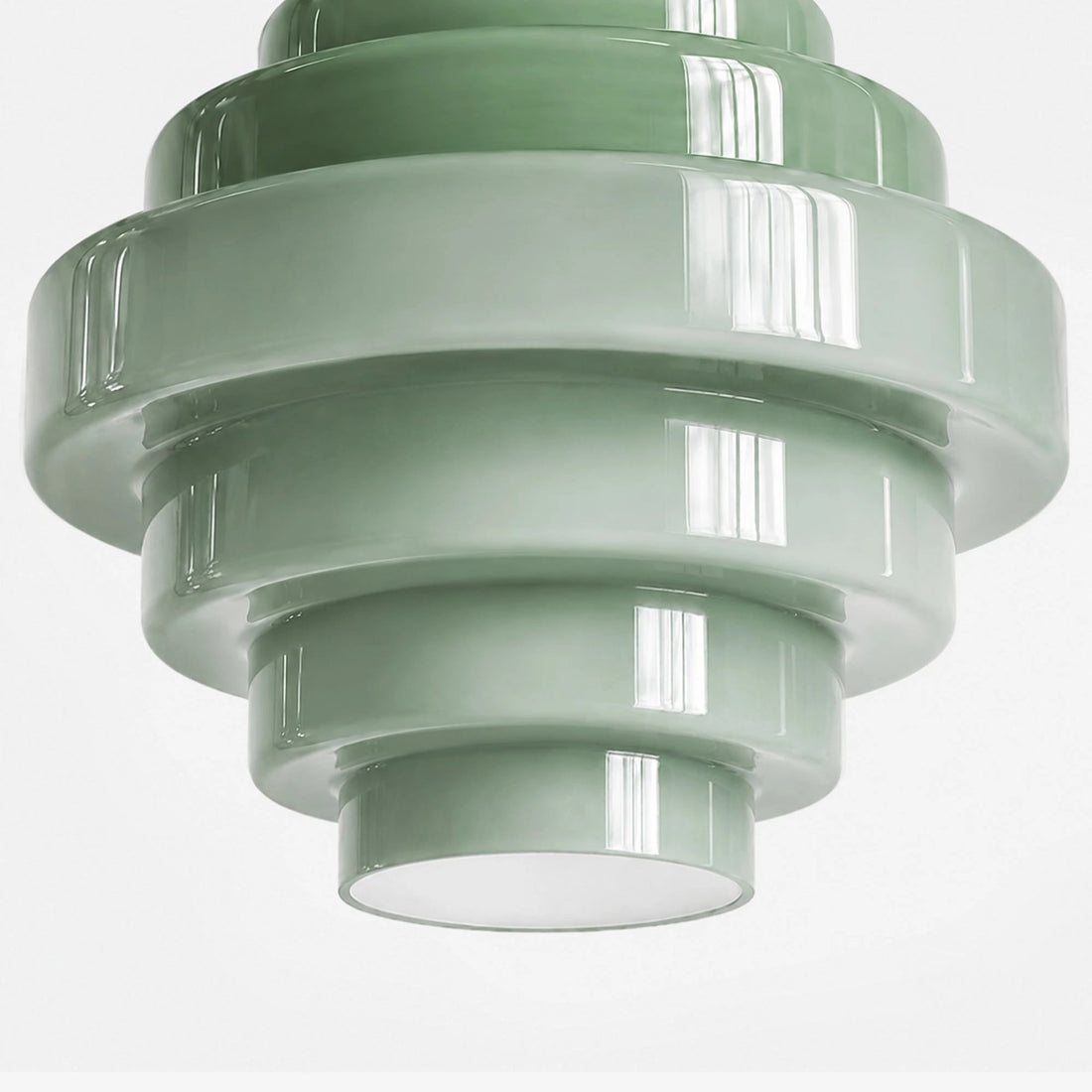 Sanenos Geometric Glass Pendant Light with Gradient Color Shade for Dining Room