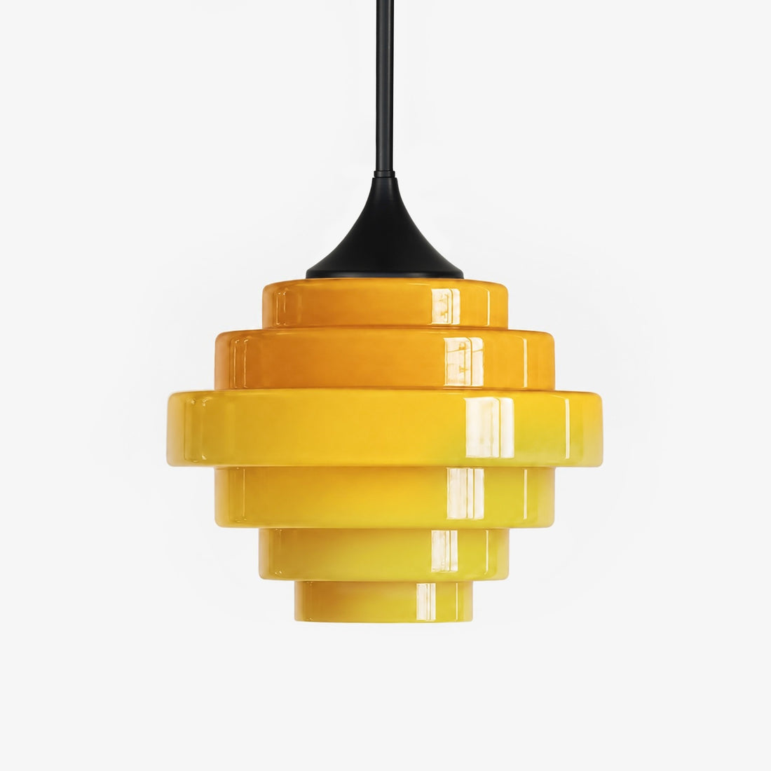 Sanenos Geometric Glass Pendant Light with Gradient Color Shade for Dining Room