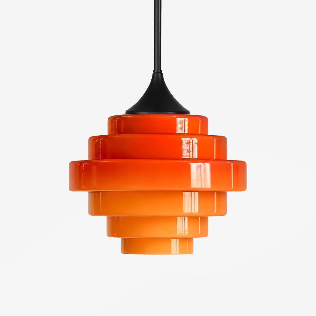 Sanenos Geometric Glass Pendant Light with Gradient Color Shade for Dining Room