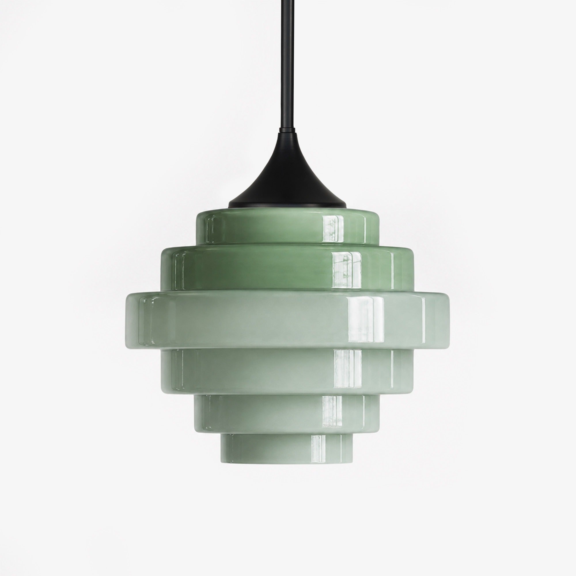 Sanenos Geometric Glass Pendant Light with Gradient Color Shade for Dining Room