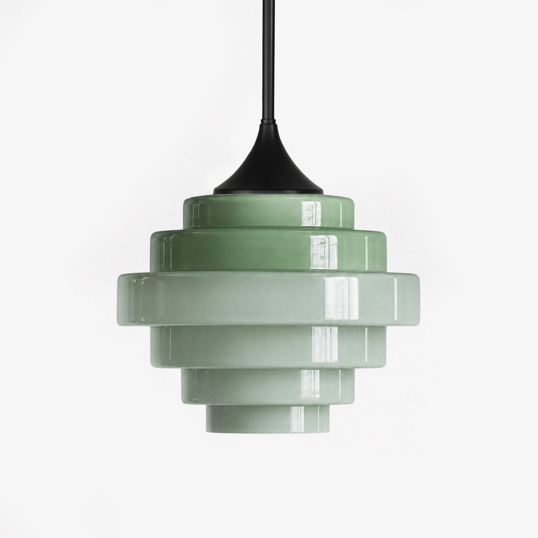 Sanenos Geometric Glass Pendant Light with Gradient Color Shade for Dining Room