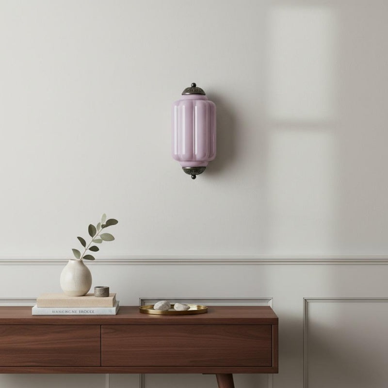 Eloise Flush Mount Sconce - Vintage Milk Glass Light for Bedside