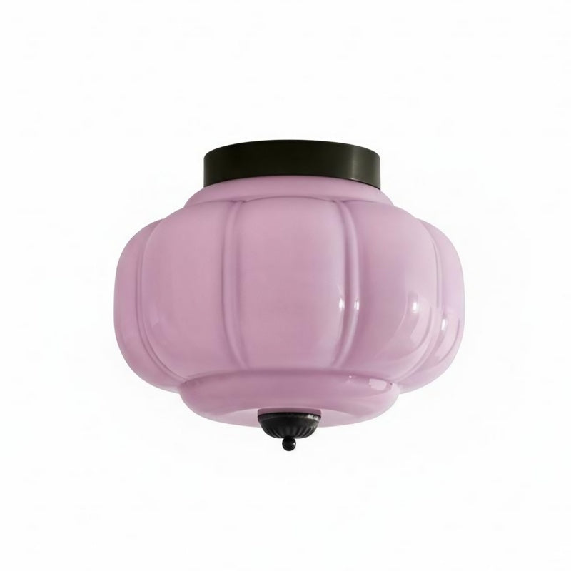 Eloise Milk Glass Ceiling Light - Retro Semi Flush Mount for Kitchen