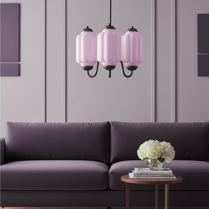 Eloise Vintage Chandelier - Milk Glass 3-Head Lamp for Bedroom