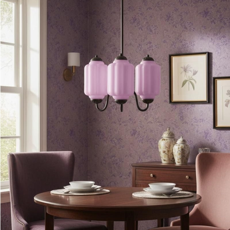 Eloise Vintage Chandelier - Milk Glass 3-Head Lamp for Bedroom