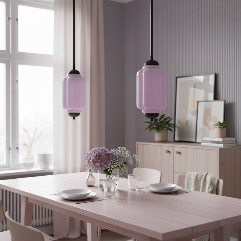 Eloise Vintage Glass Pendant Lamp - Slim Shade Lighting for Kitchen