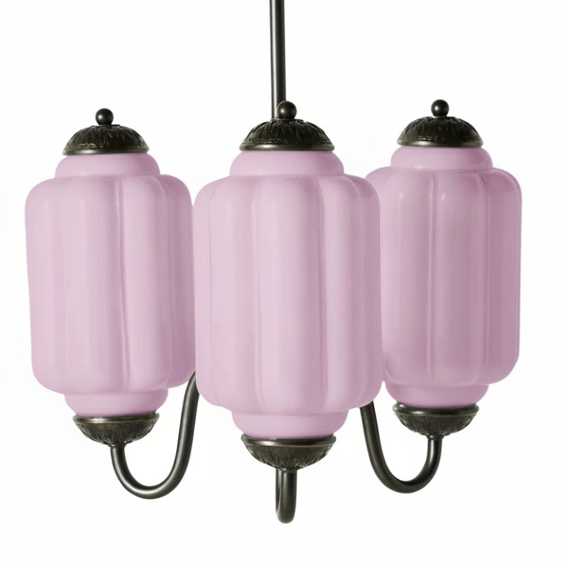 Eloise Vintage Chandelier - Milk Glass 3-Head Lamp for Bedroom