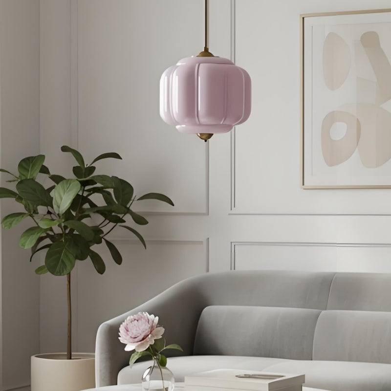 Eloise Vintage Pendant Light - Milk Glass Shade Light for Dining Room